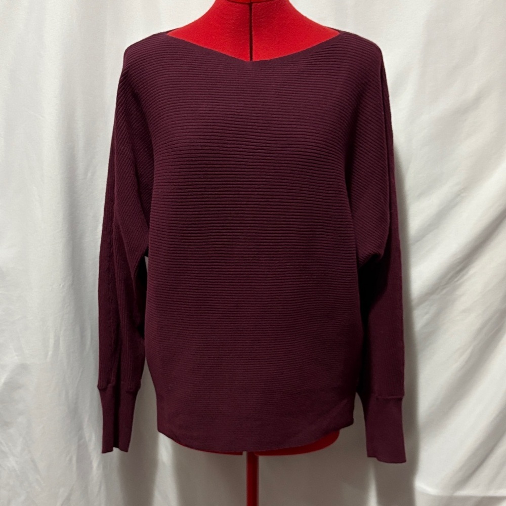 George Women's Deep Burgundy V-Neck Sweater XL86